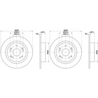 2X Hella Bremsscheiben 282Mm Hinten Passend FüR Honda Accord 55043