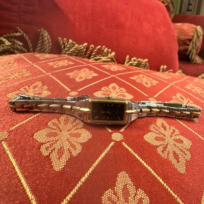 Seiko Solar Ladies Watch Stainless Bracelet Rectangular Black Dial Seiko Solar Women main image 3