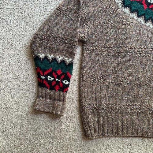 Gap Sweater Mens Large Knit by Hand Vtg Fair Isle Crewneck 100% Wool Pullover - Picture 6 of 11