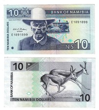 147 NAMIBIA - Banknote 10 Namibia Dollars - 1993 - P#1 -  VF/XF  see scans