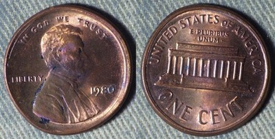 Errors : 1980 Cent Broadstruck Raised Edge IREC1580G