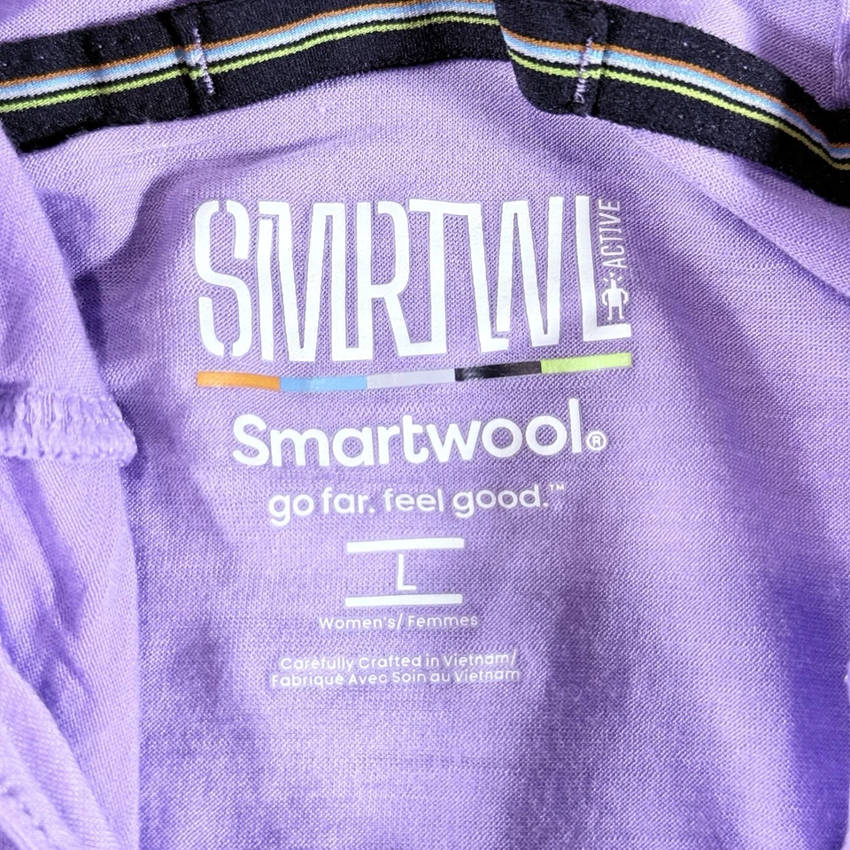 Sudadera con capucha para mujer Smartwool Active Ultralite lavanda púrpura L mezcla de lana merino Foto 3 de 4