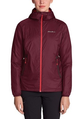 Eddie Bauer Women's Jacket Evertherm Hooded Outdoor Jacket, Bordo, XS/32