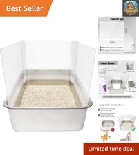 Litter Box Splash Guard Set of 3 - Protect Walls with Clear Cat Pee Shields