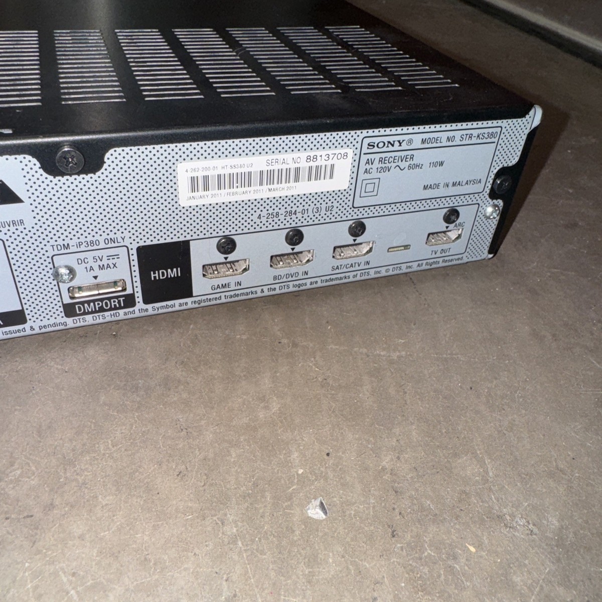 Sony STR-KS380 AV Receiver Home Entertainment Surround Sound