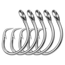 15pcs Tuna Circle Hook Stainless Steel Saltwater Fishing Hook Big Game 11/0-16/0
