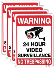 Warning Security Cameras In Use 24 Hour Video Surveillance Sign 10x14 Aluminu...