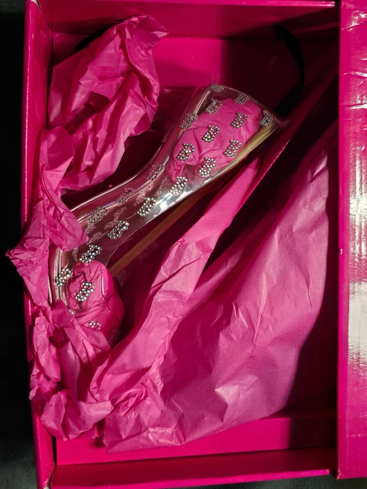 Aldo Women's Pink BARBIE TESSY Bedazzled Pumps Size 8 Heels Shoes Glitter - Image 4 of 4