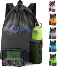 Swim Mesh Beach Bag, Waterproof Gym Bags for Women and Men, Large Pool Bag