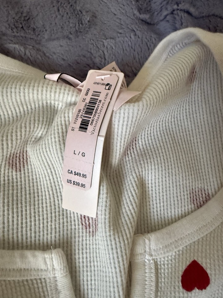 Chemise De Nuit Victoria's Secret Taille Small - Manches Longues, Boutonnée, Coton, Occasion Très Bon état
