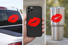 Kiss Lips Vinyl Decal Sticker   Multiple Sizes  Colors   Oracal 651   Car/Truck