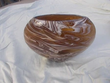 Hand Blown Modern Art Glass Vase 6.5" x 8.5" x 3.5"