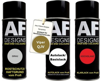 Spraydose Set für Viper QJV Citron Metallic Autolack Klarlack Grundierung Sprayd