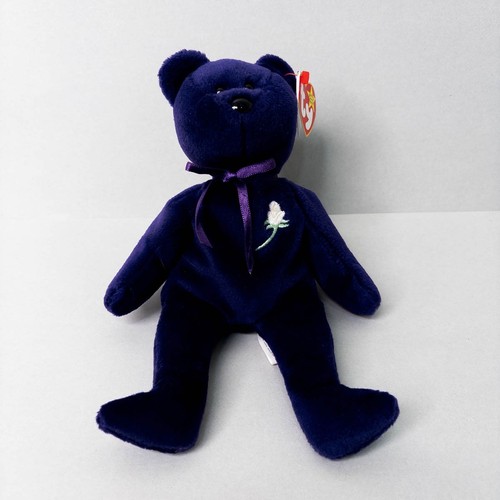 TY Beanie Baby Princess Diana Bear P.E. Made in Indonesia Canadian Customs Tag