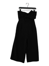 Topshop Women's Jumpsuit UK 12 Black 100% Polyester Wide-Leg Jumpsuit