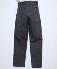 New French 1940s Dark Grey Woven Cotton Work Peasant Pants W30 Made in France