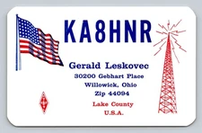 Ham Radio QSL KA8HNR Willowick Ohio USA 1981 Drake TR-7 Tri-Band Beam