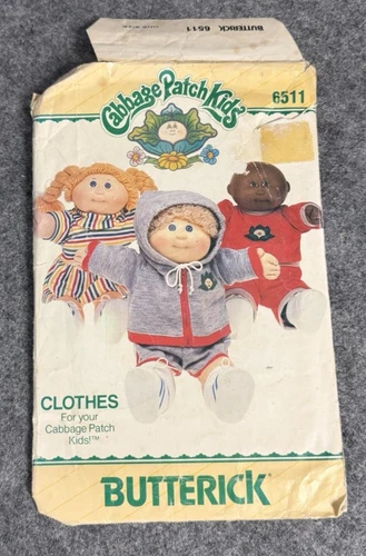 Vintage Butterick Sewing Pattern Cabbage 6511  Patch Doll Clothes
