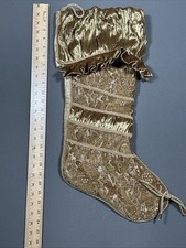 Christmas Stocking Gold Victorian 24"