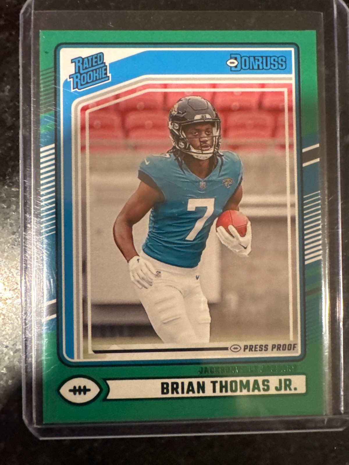 2024 Panini Donruss - Rated Rookie Brian Thomas Jr. #313 Press Proof Green (RC)