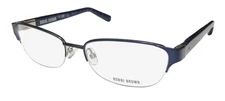 NEW BOBBI BROWN THE JANE EYEGLASS FRAME BLUE 51-17-135 CAT EYE FULL-RIM METAL &