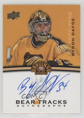 2023 Upper Deck Boston Bruins Centennial Bear Tracks Byron Dafoe #BT-BD Auto 2o7