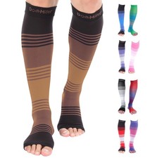 1 Pair Toeless Compression Socks Women Men Open Toe Calf Sleeve 20-30mmHg