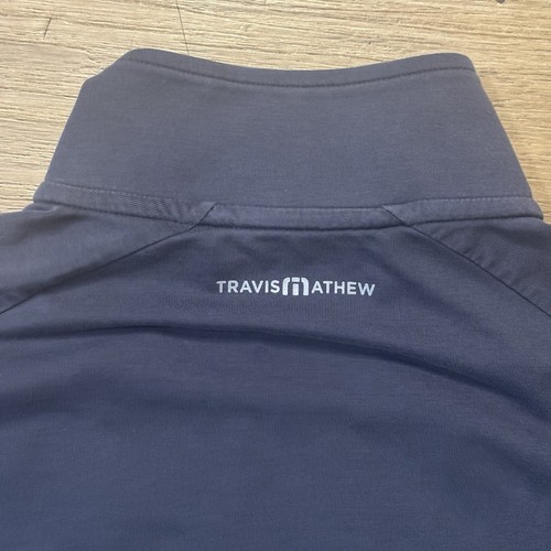 TravisMathew Crestview 1/4-Zip Pullover Men’s Small Navy Blue Long Sleeve Golf - 第 9/10 張圖片