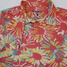 Chubbies Shirt Mens Medium Polo golf Floral Button Up Short Sleeve Stretch fun