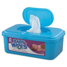 Royal  Baby Wipes Tub, White, 80/Tub, 12/Carton