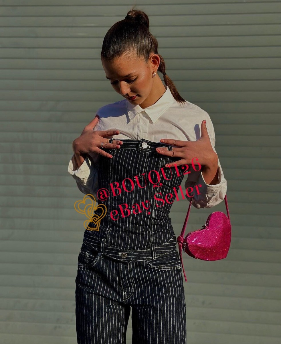 ZARA NEW WOMAN RHINESTONE HEART SHOULDER BAG FUCHSIA ALL SIZES REF