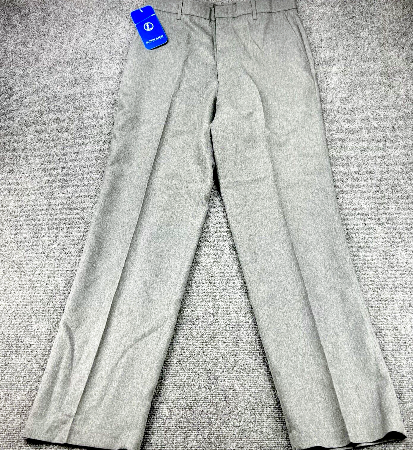 Vintage Levis Action Slacks Mens 34x34 Gray Flat Dress Pants Dacron Polyester