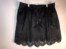 Justice black girls skort skirt Sz 7 Adjustable Waist Lace Pattern