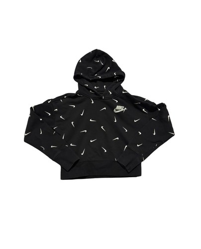 Nike Black Swoosh Hoodie Girl Size Large