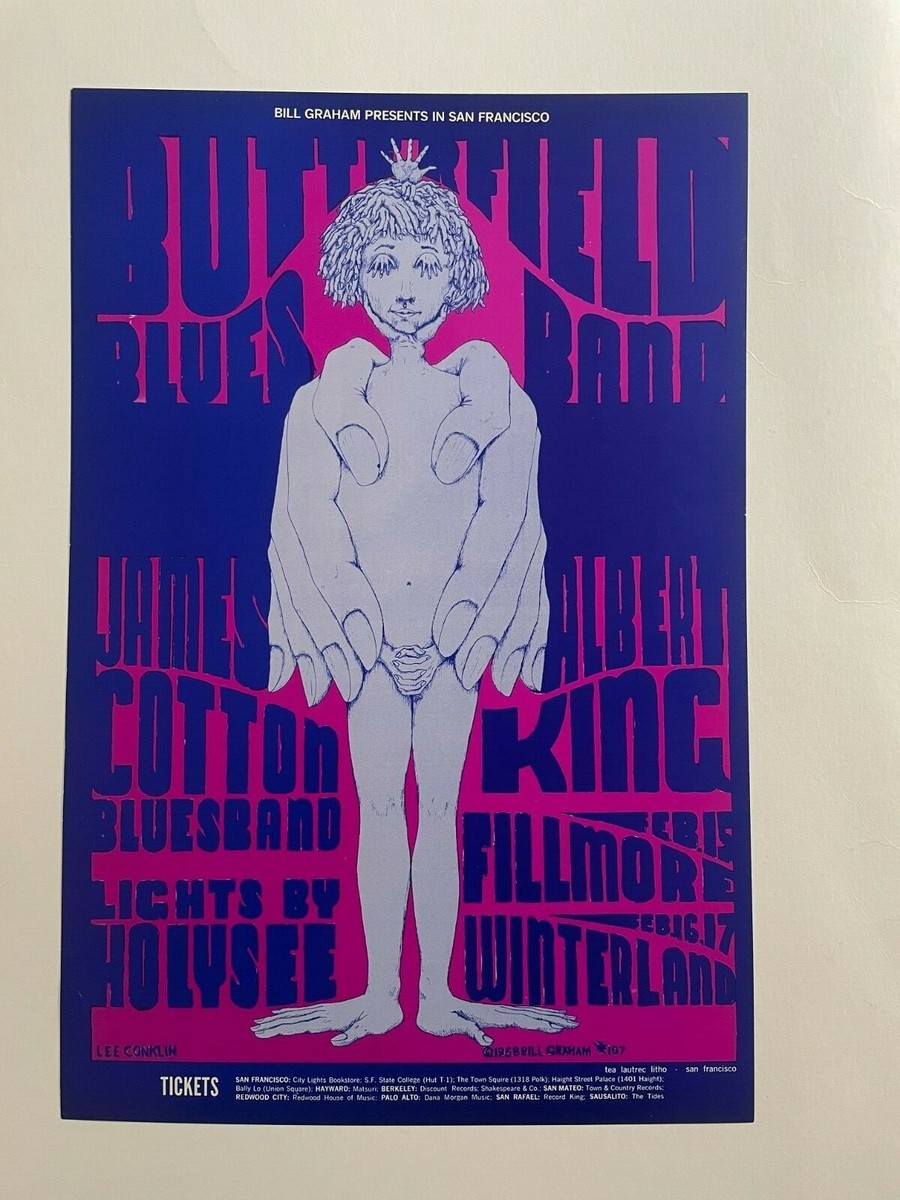 Butterfield Blues Band James Cotton Albert King Fillmore Winterland 1968 poster Butterfield Blues Band James Cotton Albert King Fillmore Winterland 1968 poster