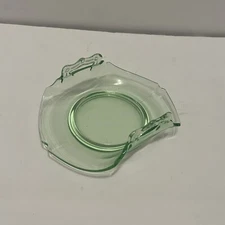 UV  Green Glass - Folded Dish Double Handled Candy Napkin Dish