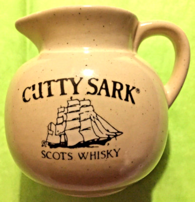 CUTTY SARK SCOTS WHISKY ~12 oz Pub Jug Pitcher~VINTAGE ~4'' Tall~Clipper Ship~NM-