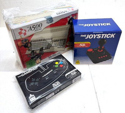 The A500 Mini Konsole Amiga 500 Retro + THE C64 MINI Joystick + THEGAMEPAD BLACK