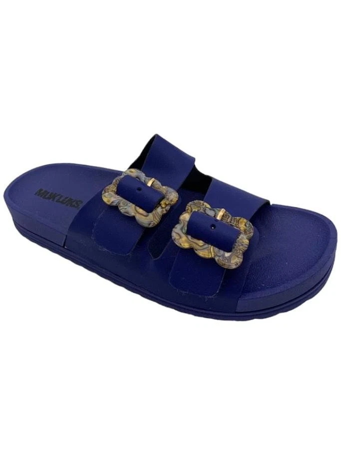 Muk Luks Double Buckle Slide Sandals Sandals Isla Navy