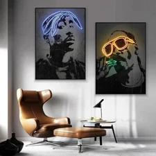 Tupac 2pac Biggie Hip Hop Rapper legends Prints Canvas Poster Wall Art 20x28''