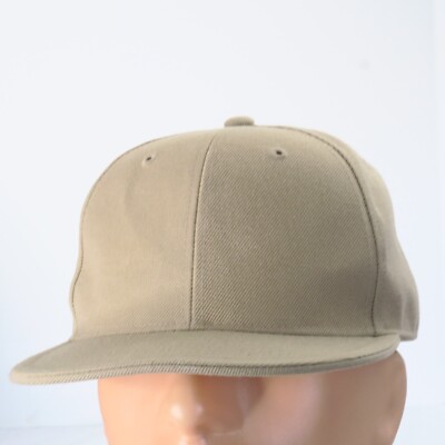 KB Ethos Premium 5 Panel Trucker Hat Tan Beige Blank Fitted 7 5/8 Fashion