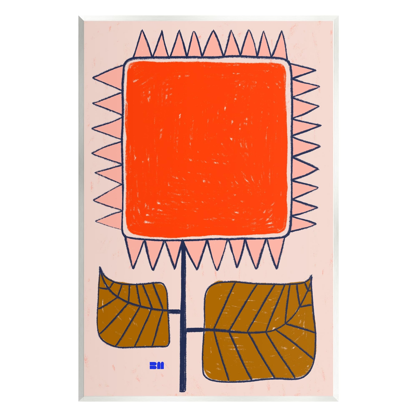 Modern Earthy Flower Wall Plaque Art by Birgit Maria Kiennast