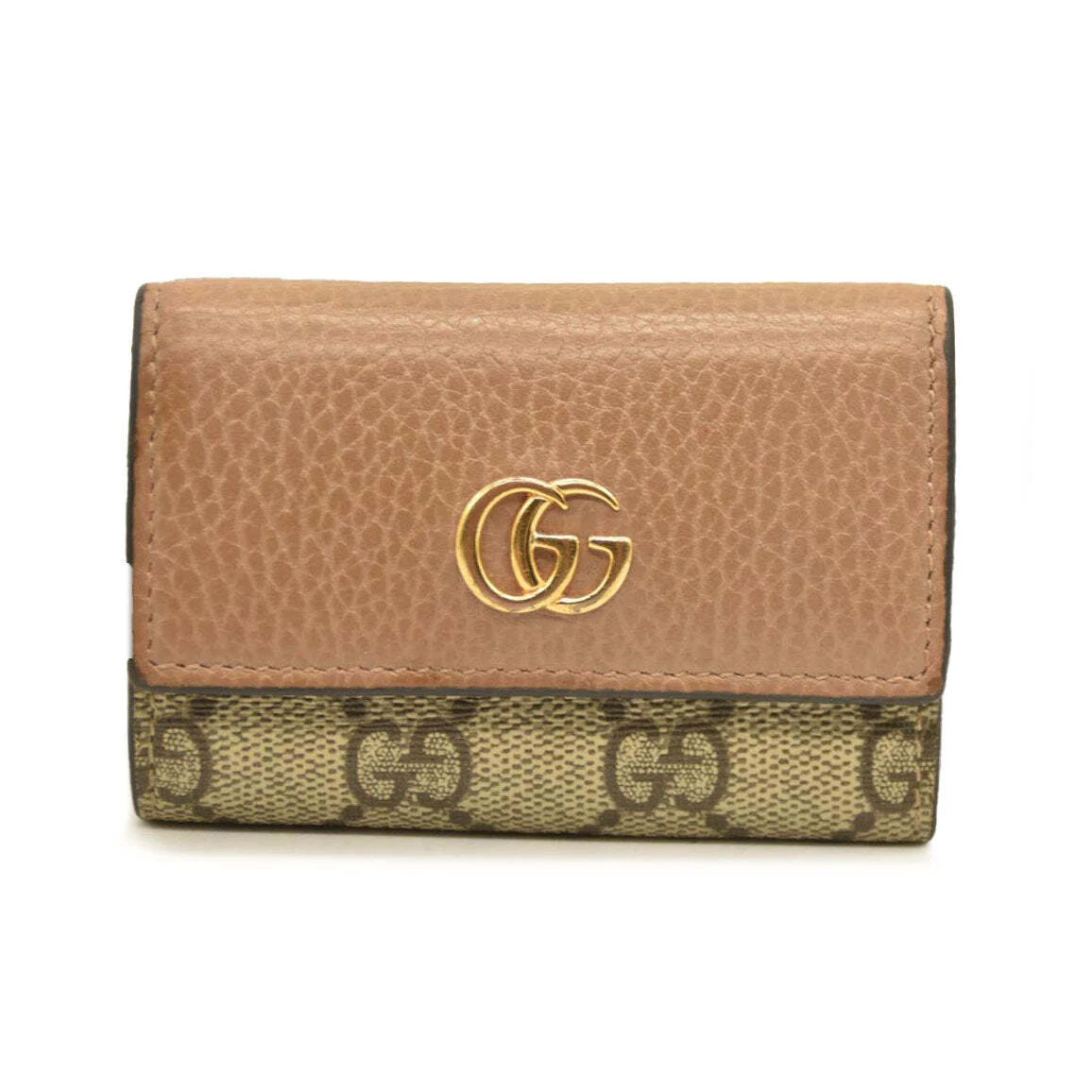 Étui porte clés 6 beige GUCCI Dollar veau GG Supreme Monogram GG Marmont