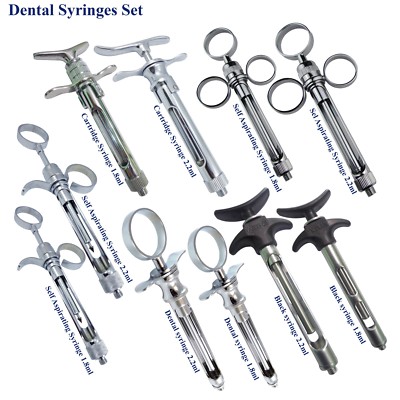 Dental Syringes Cartridge Black Syringe 1.8ml,2.2ml Aspirating Surgery Lab Tools