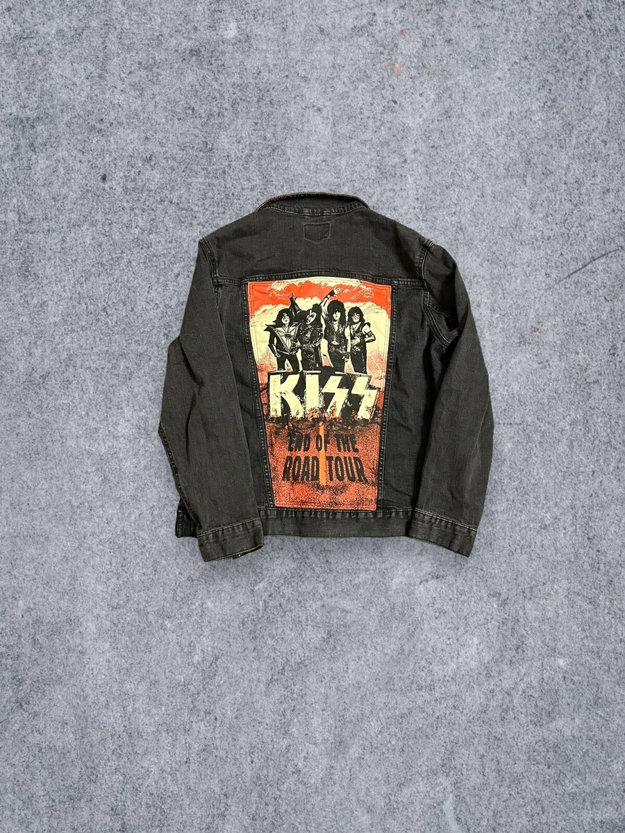 RARE Kiss End Of The Road Denim Jean Jacket Size XL Kiss Tour Merch Rare