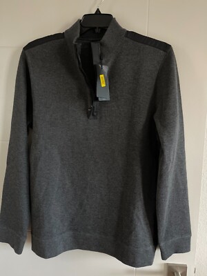 HUGO BOSS カシミア ニット セーター 50 パープル イタリア製 BOSS - Wool-cashmere sweater with zip neck - Dark Blue