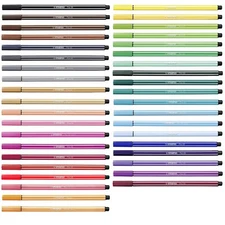 STABILO Pen 68 Premium Felt Tip Fineliner Pens - Fibre tip - 1.0mm - 46 Colours