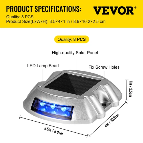 12LED! 8 Pack Solar Driveway Lights LED Solar Lights for Dock Deck Outdoor, IP68 - Picture 6 of 10