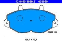 ATE 13.0460-3959.2 Bremsbelagsatz, Scheibenbremse FüR Ford
