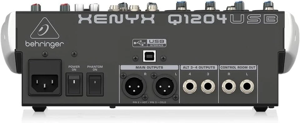 BEHRINGER Analog Mixer 12 Channel 1 Knob Comp/USB Audio interface Xenyx Q1204USB - Image 4 of 4